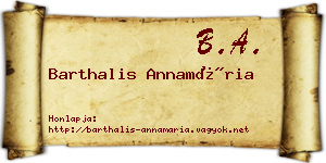 Barthalis Annamária névjegykártya